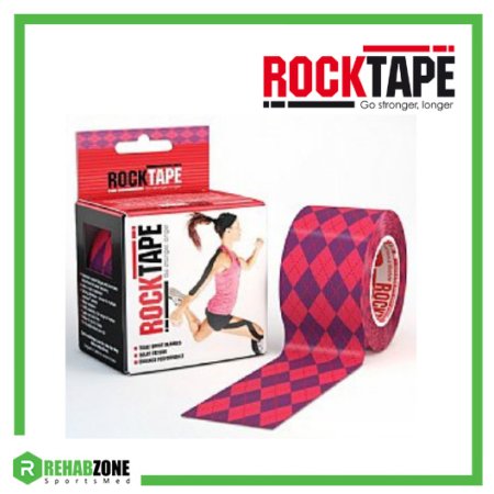 RockTape Kinesiology Tape 5cm x 5m Argyle Pink Frame Rehabzone Singapore