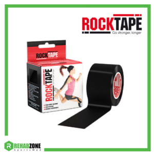 RockTape Kinesiology Tape 5cm x 5m Black Frame Rehabzone Singapore