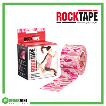 RockTape Kinesiology Tape 5cm x 5m Pink Camo Frame Rehabzone Singapore