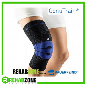 BAUERFEIND® Genutrain® Knee Support / Black-Blue Rehabzone Singapore