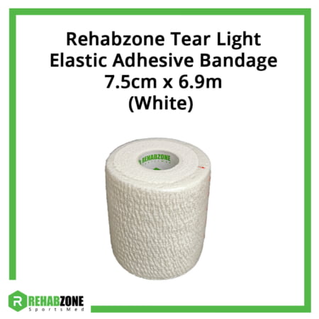 Rehabzone Tear Light Elastic Self-Adhesive Bandage 7.5cm x 6.9m (White) Frame Rehabzone Singapore