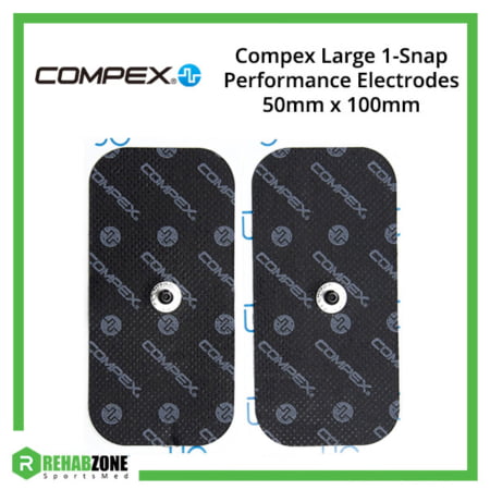 Compex Large 1-Snap Performance Electrodes 50mm x 100mm (2 Pads) Frame Rehabzone Singapore