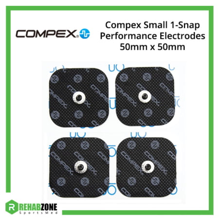 Compex Small 1-Snap Performance Electrodes 50mm x 50mm (4 Pads) Frame Rehabzone Singapore
