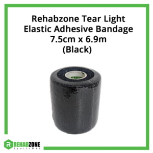 Rehabzone Tear Light Elastic Self-Adhesive Bandage 7.5cm x 6.9m (Black) Frame Rehabzone Singapore