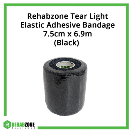Rehabzone Tear Light Elastic Self-Adhesive Bandage 7.5cm x 6.9m (Black) Frame Rehabzone Singapore
