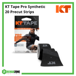 KT Tape Pro Synthetic (20 Precut Strips) Black